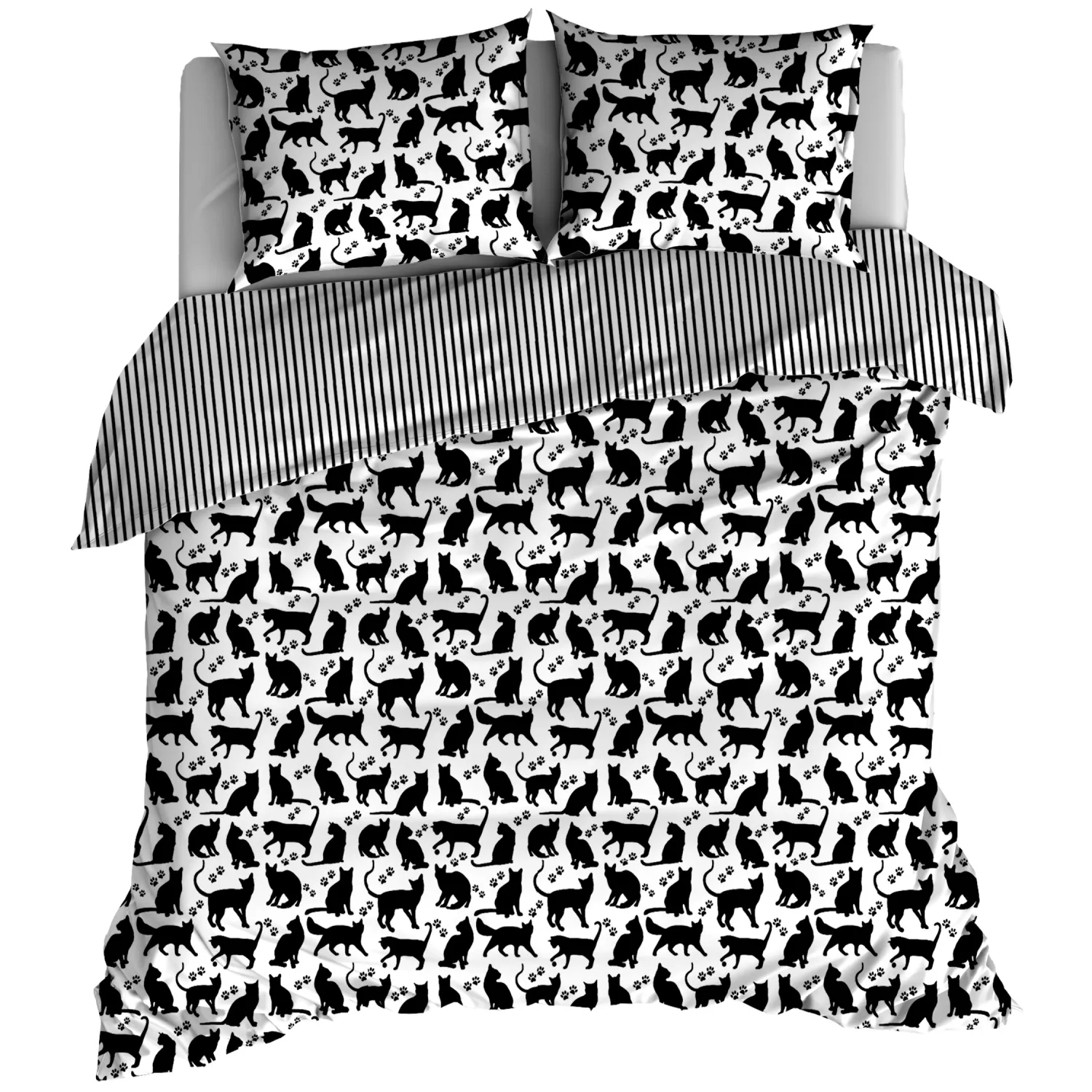 Pościel bawełniana Czarne koty 160x200