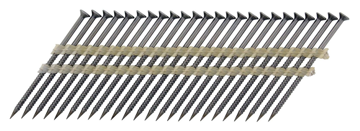 Nagelschrauben 34° plastgebunden – galvanisiert 12 µm | Für überdachte Außenbereiche (Nutzungsklasse 2)