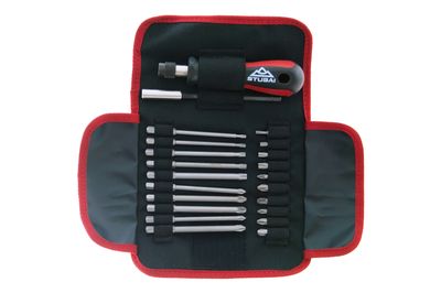 Bit-Clip Satz 22-teilig – Pozidriv, PH &amp; Torx in Rolltasche (1/4″)