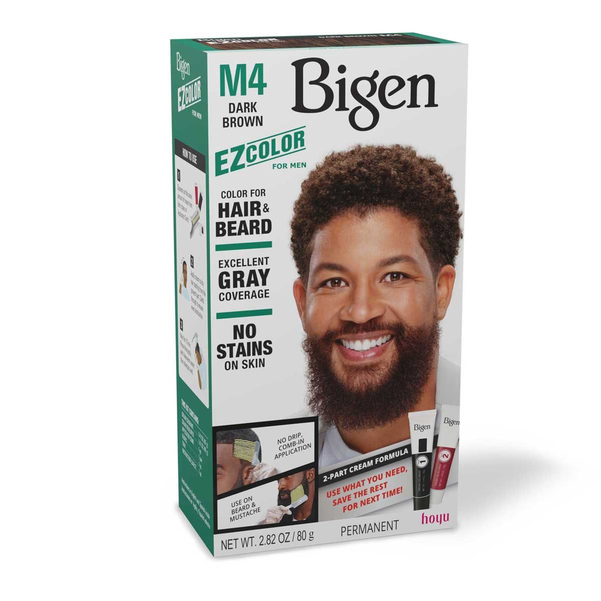 Bigen EZ Color For Men Hair Color For Hair &amp; Beard - M4 Dark Brown
