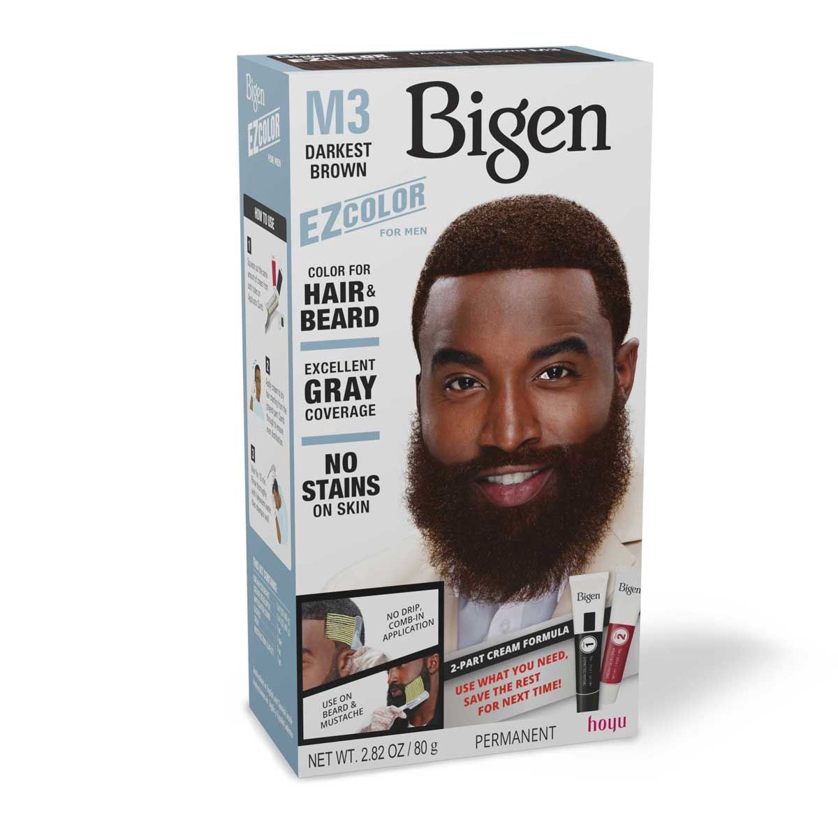 Bigen EZ Color For Men Hair Color For Hair &amp; Beard - M3 Darkest Brown
