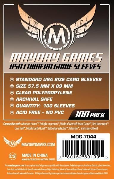 Mayday Sleeves 57.5x89mm, Modèle: Standard 100pk