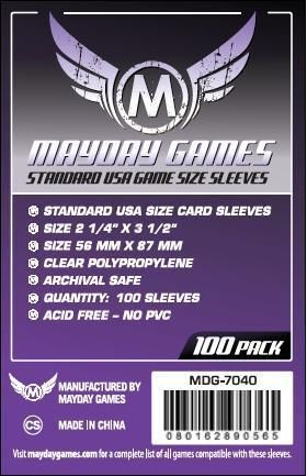 Mayday Sleeves 56x87mm, Modèle: Standard 100 Pk