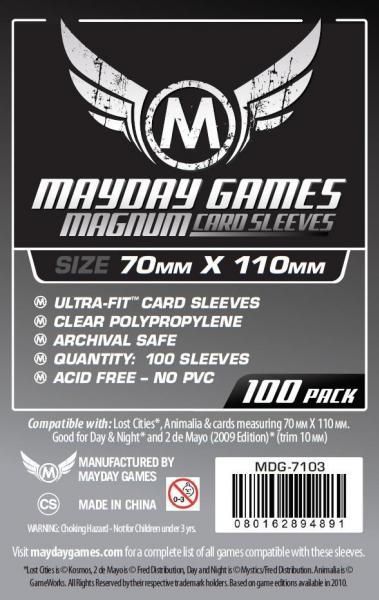 Mayday Sleeves 70x110mm, Modèle: Standard 100pk