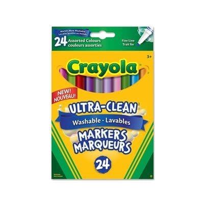Crayola- 24 crayons feutre lavables à pointe fine