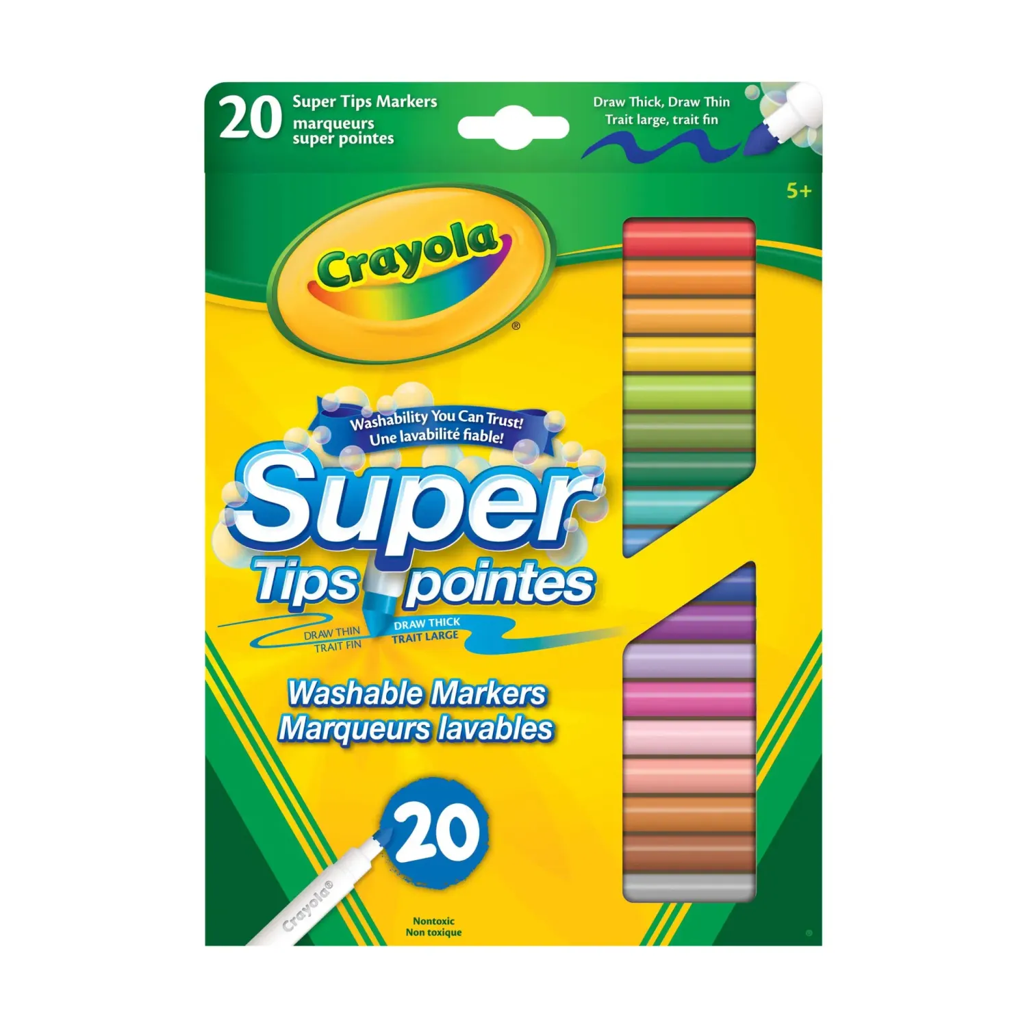 Crayola- 20 marqueurs lavable à trait fin