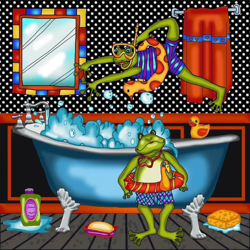 JaCaRou - Broderie Diamants l'heure du bain