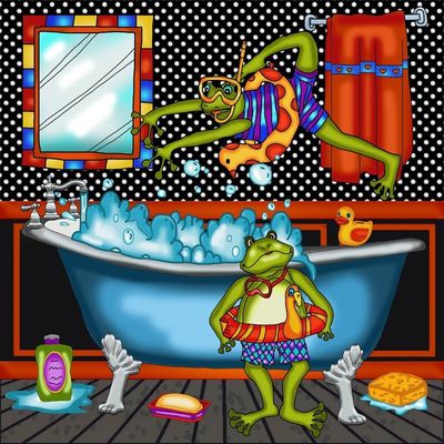 JaCaRou - Broderie Diamants l'heure du bain