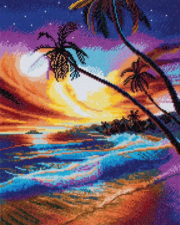 Craft Buddy - Crystal Art - Tropical Beach (50 x 40 cm)