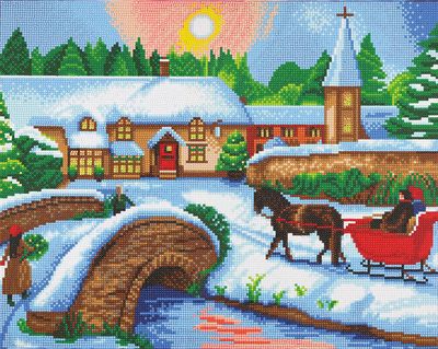 Craft Buddy - Crystal Art - Winter Village (40 x 50 cm)