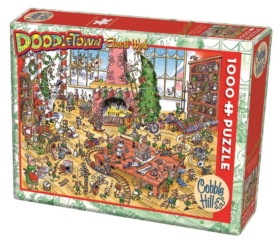 Cobble Hill 1000 - Doodle Town : Elves at work