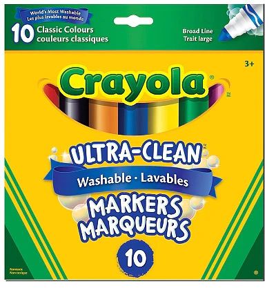 Crayola 10 marqueurs lavables - Couleurs classiques