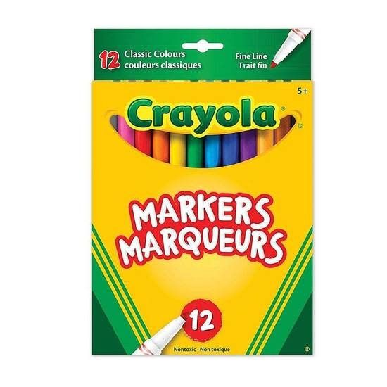 Crayola - Marqueurs pointes fines 12pqt