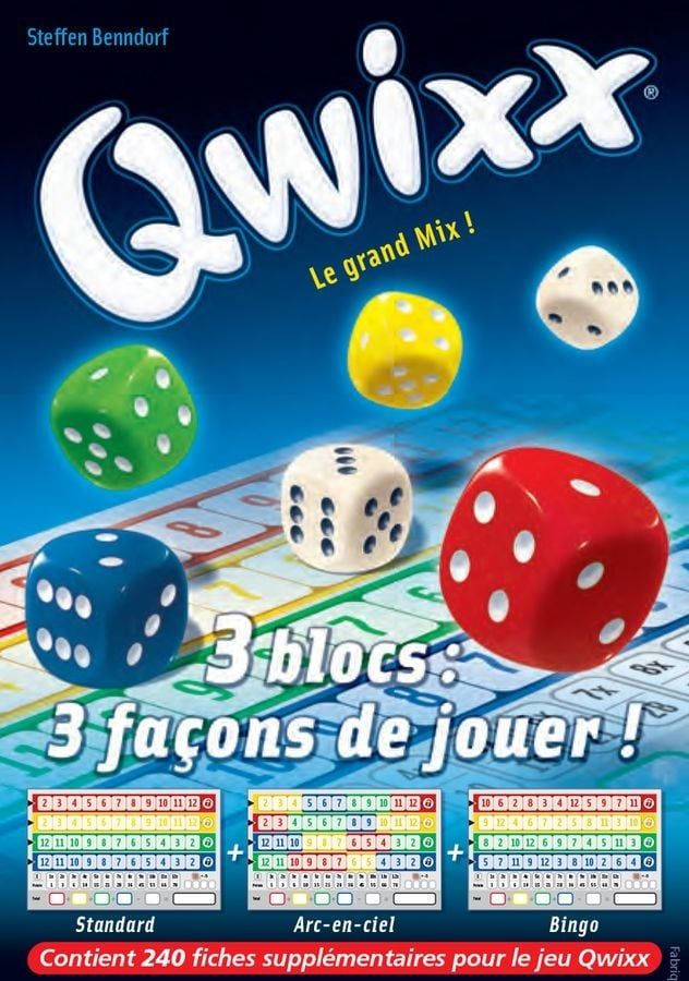 Qwixx - Feuilles de scores (3 Blocs, 3 façons de jouer 240 fiches)