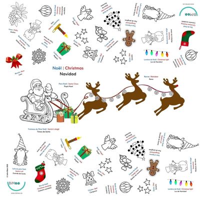 Bimoo - Nappe à colorier - Noël
