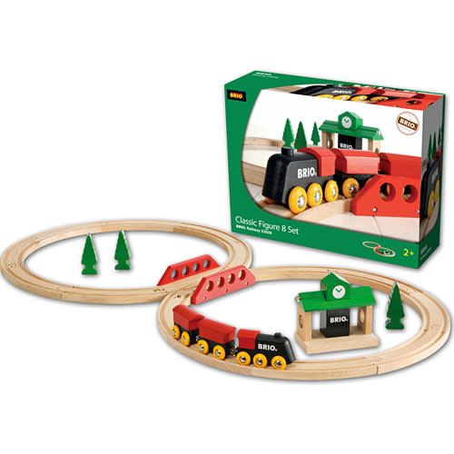 *****Ensemble de train de bois classique en forme de 8