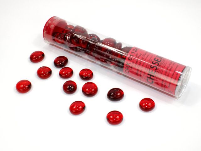 Chessex tube de marqueurs en verre ROUGE