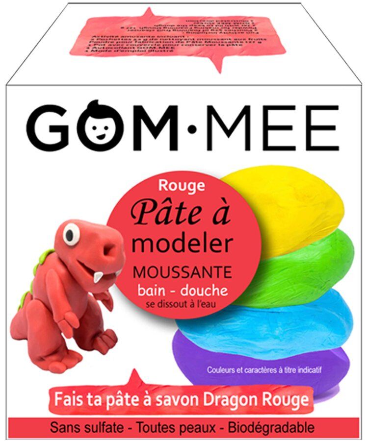 GOM-MEE - Pâte à modeler moussante - Dragon Rouge