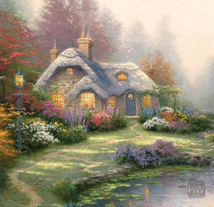 Thomas Kinkade Medium Paint by Numbers Everett's Cottage