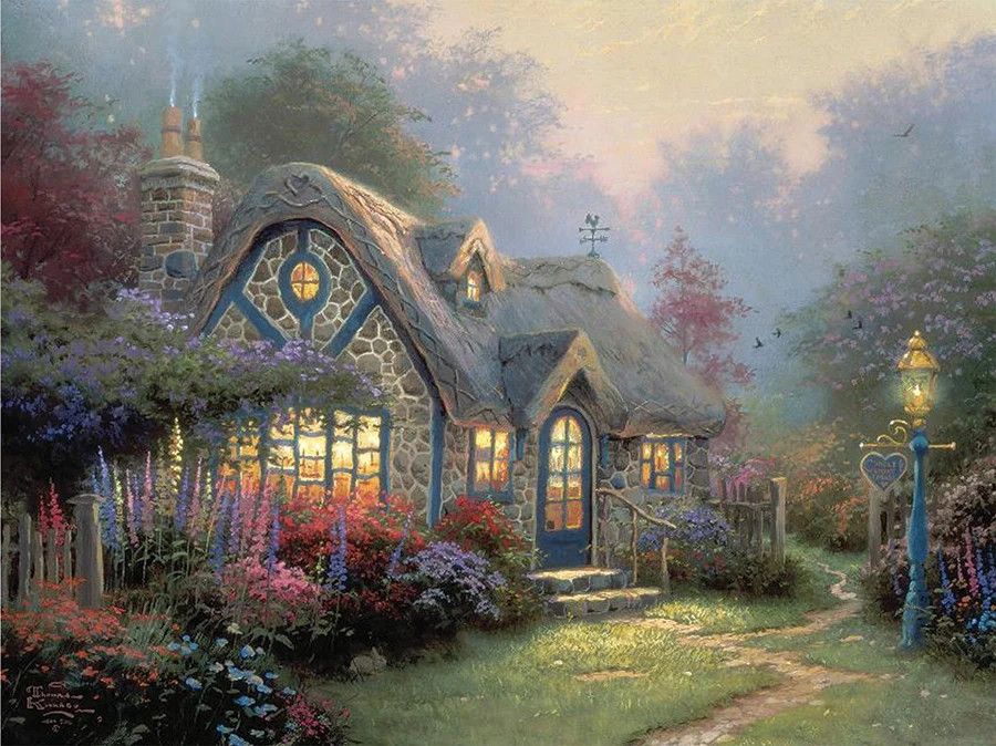 Thomas Kinkade Large Paint by Numbers - Candlelight Cottage