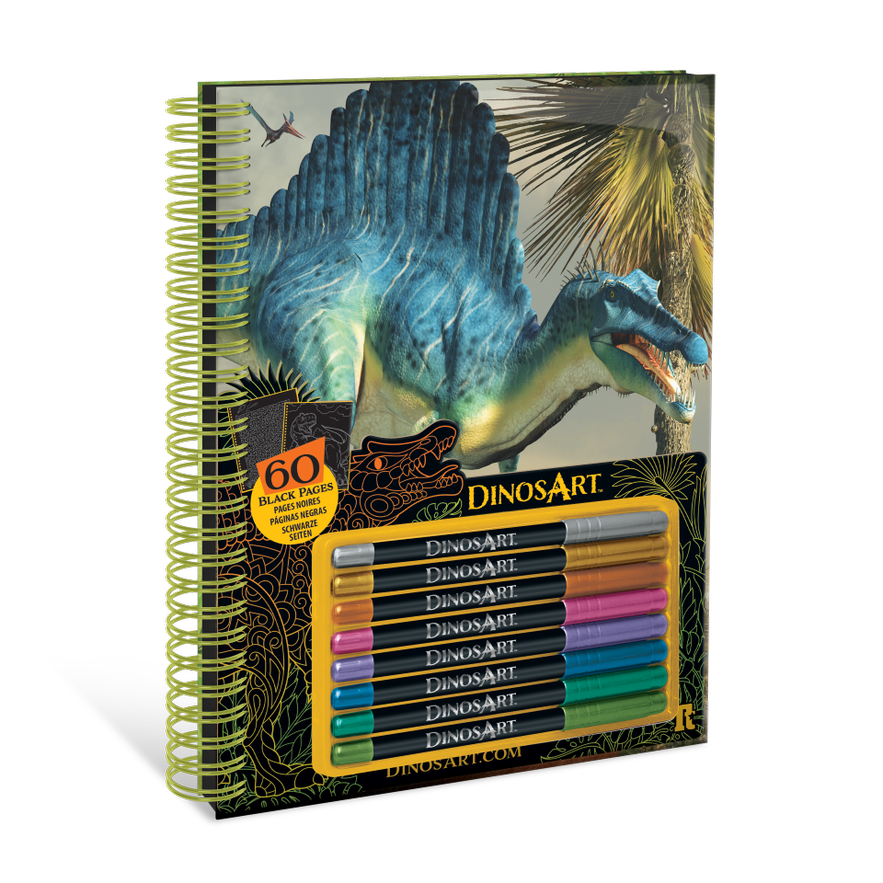 DinosArt - Livre de coloriage à pages noires