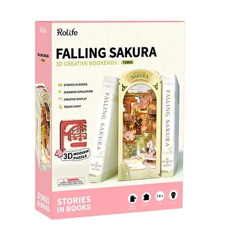 Rolife RTGB05 - 3D Creative Bookends - Falling Sakura