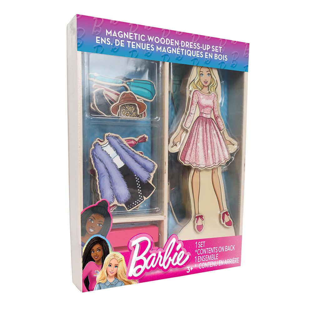 Barbie ensemble de tenues magnétiques en bois
