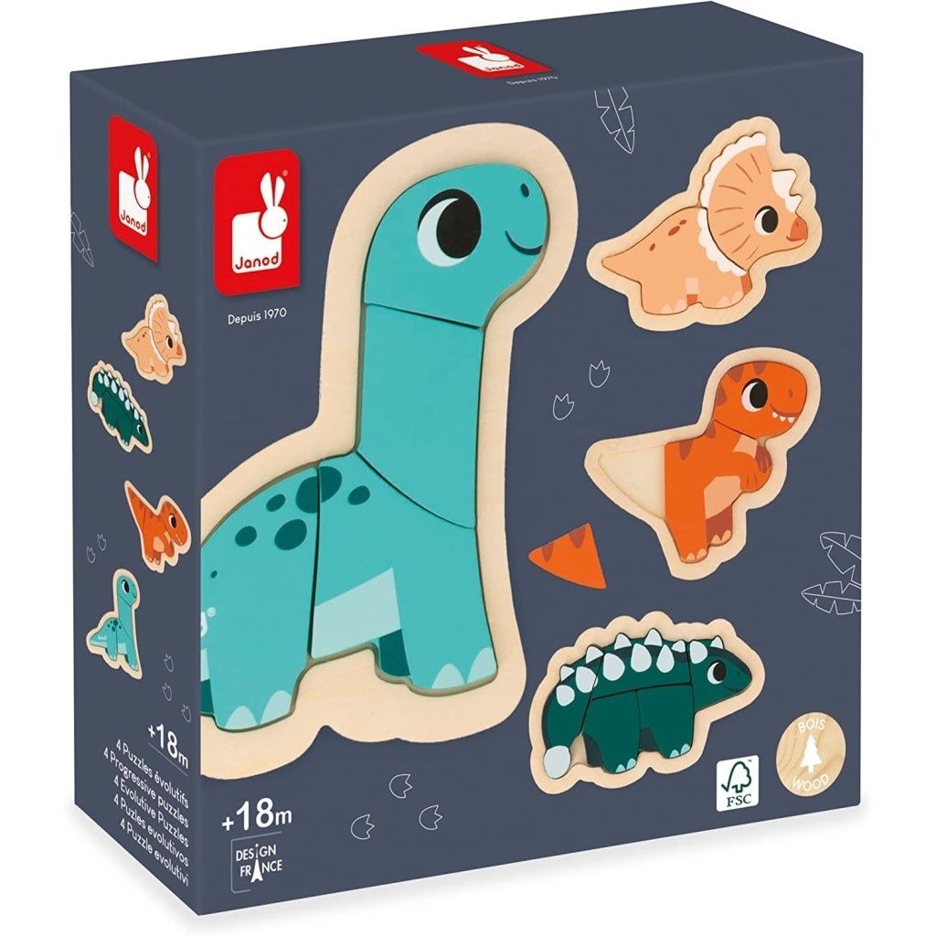 Janod 4 puzzles évolutifs les Dino