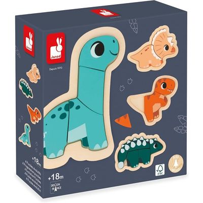 Janod 4 puzzles évolutifs les Dino