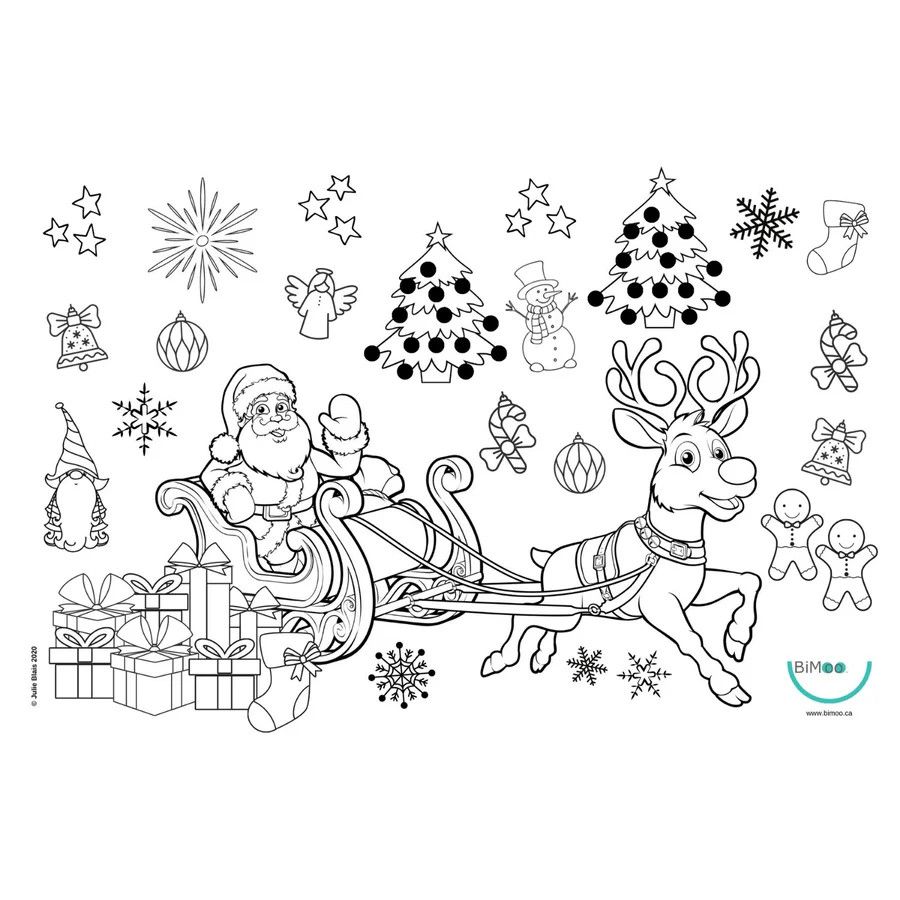 Bimoo Napperon à colorier Noël