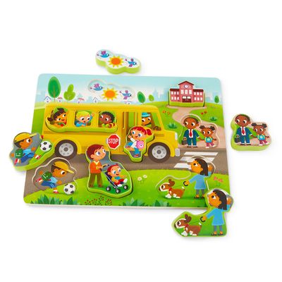 B.Toys 8 pièces de casse-tête regarde et explore autobus scolaire