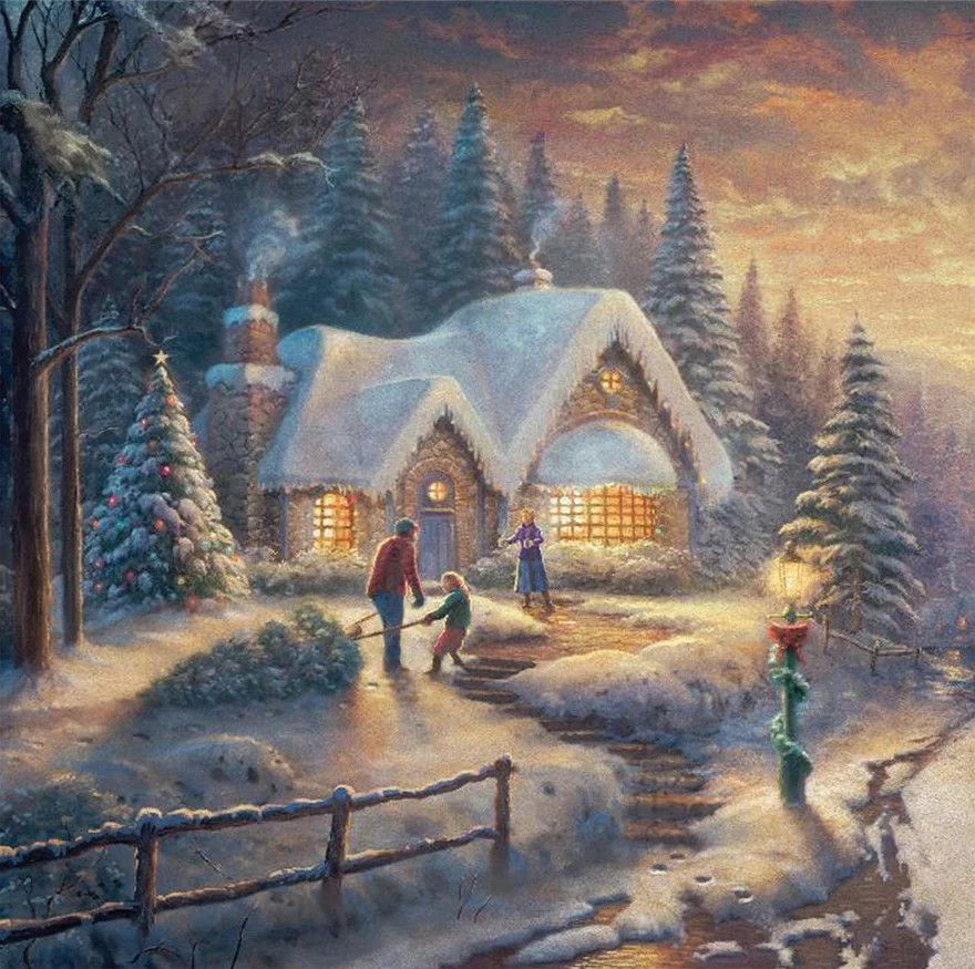 Thomas Kinkade Craft Buddy Country Christmas Homecoming  12 x 12