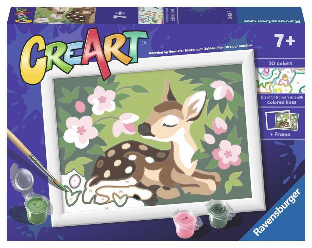 CreArt Peinture par numéros floral fawn