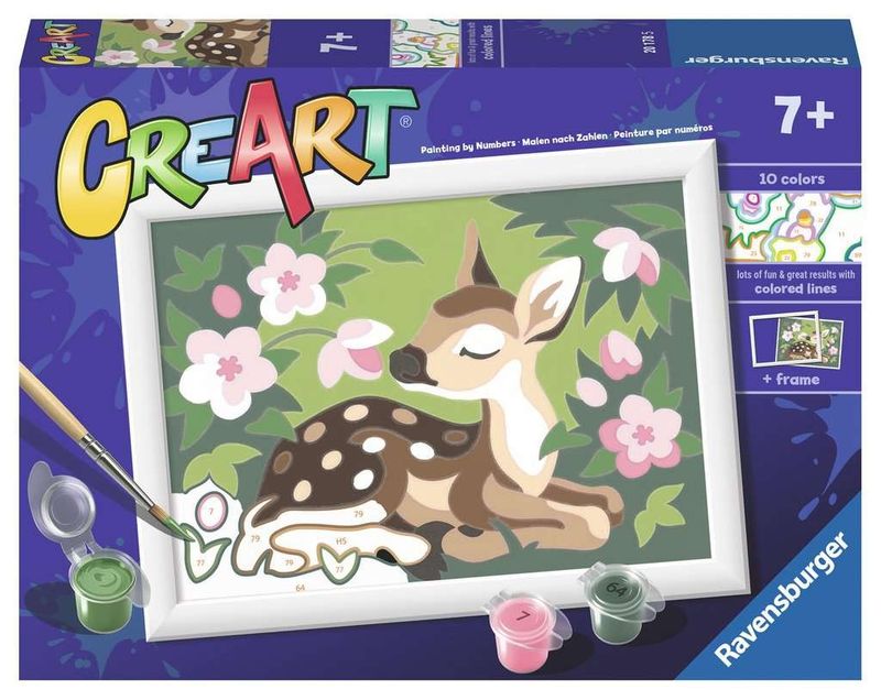 CreArt Peinture par numéros floral fawn