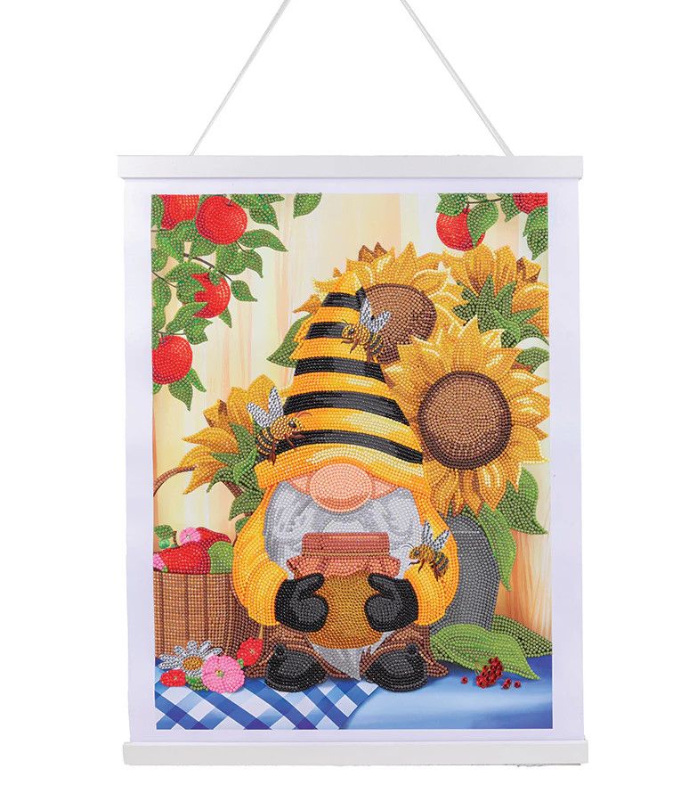 Crystal Art Kit Poster à diamanter 35 x 45 Busy Bee Gnome