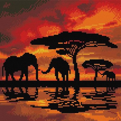 Craft Buddy - Crystal Art - Elephant Silhouette (30 x 30 cm)