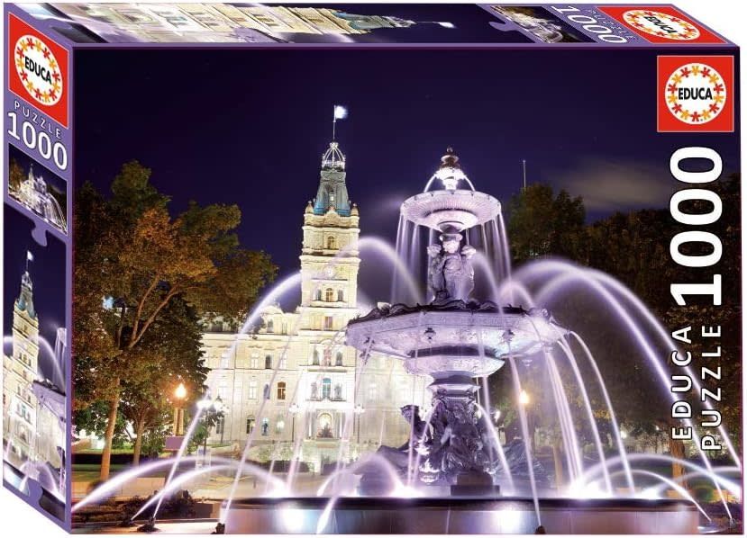 Educa 1000 Le Parlement de Québec et la fontaine de nuit