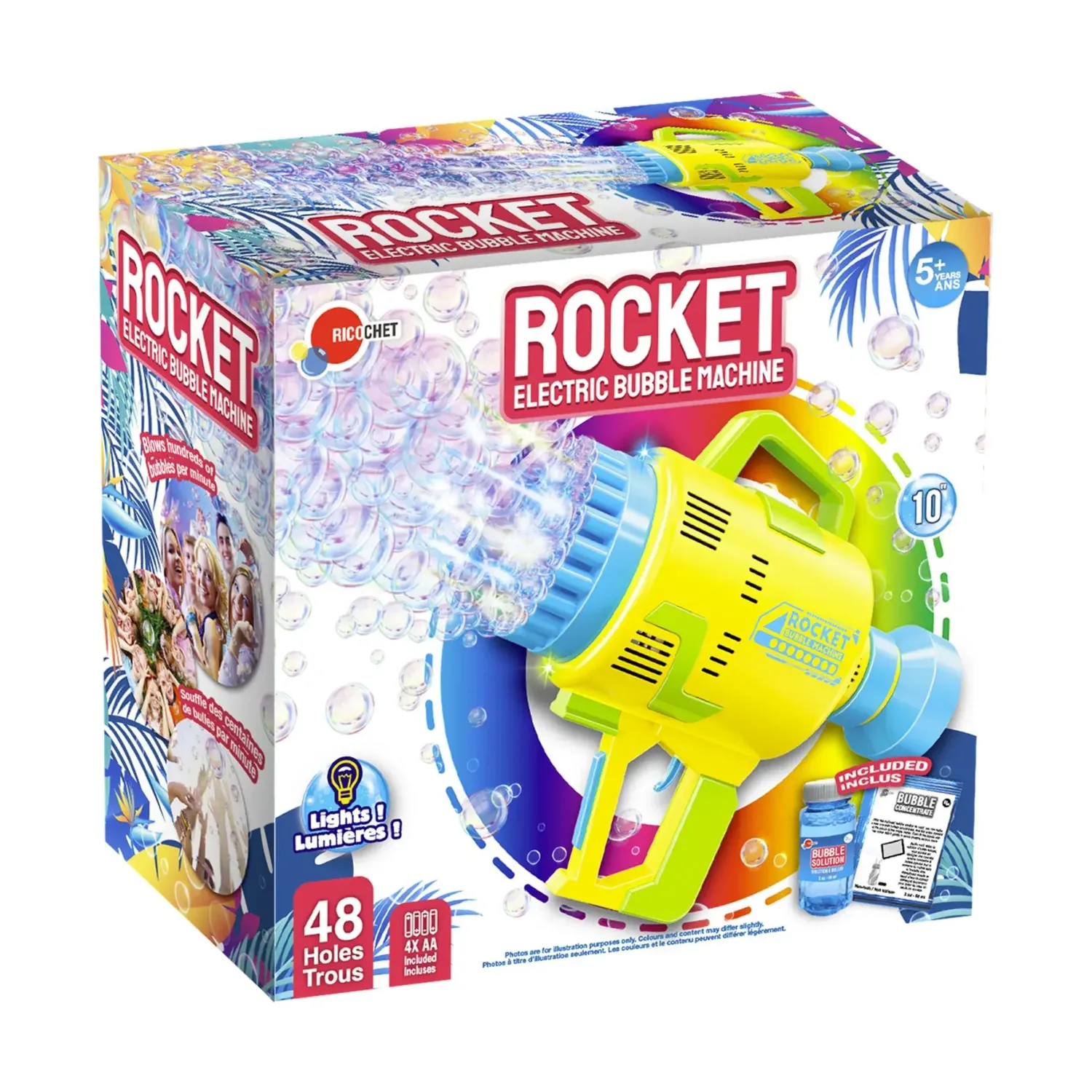 Ricochet Rocket Electric Bubble Machine  avec lumières