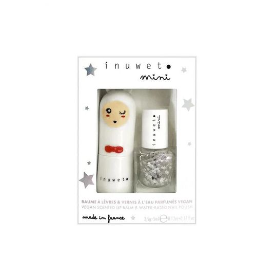 Inuwet mini - Duo Baume à Lèvres et Vernis à l'eau - Barbe à Papa