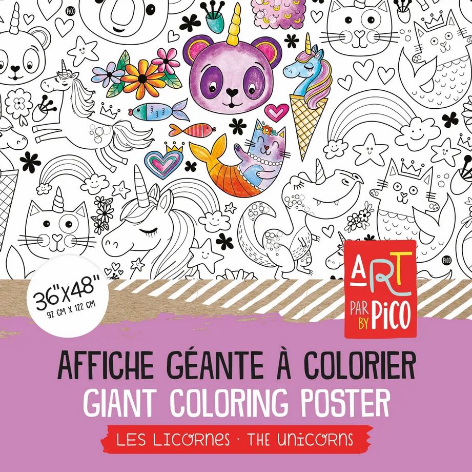PiCO - Affiche Géante à Colorier - Les Licornes