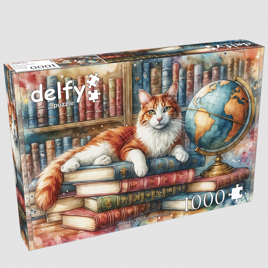 delfy 1000 - Books, Globe &amp; Purrs