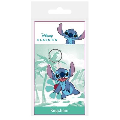 Porte-Clé en Caoutchouc - Disney Stitch - Stitch et Fleur Hawaïenne