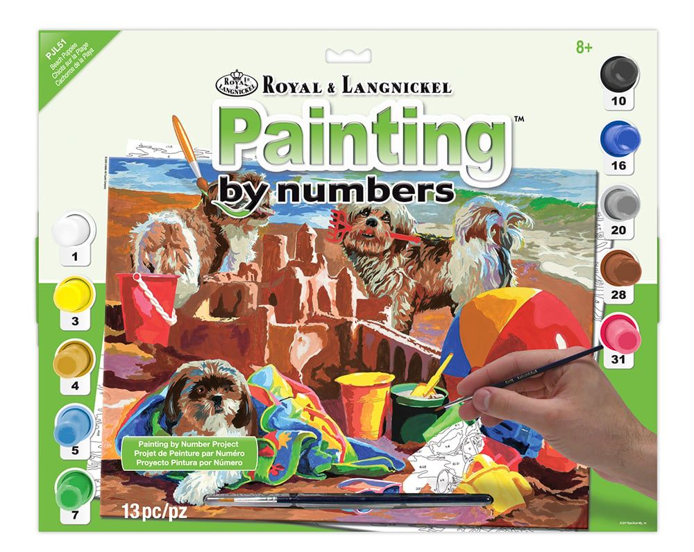 Royal &amp; Langnickel - Painting by Numbers Large - Chiots sur la Plage
