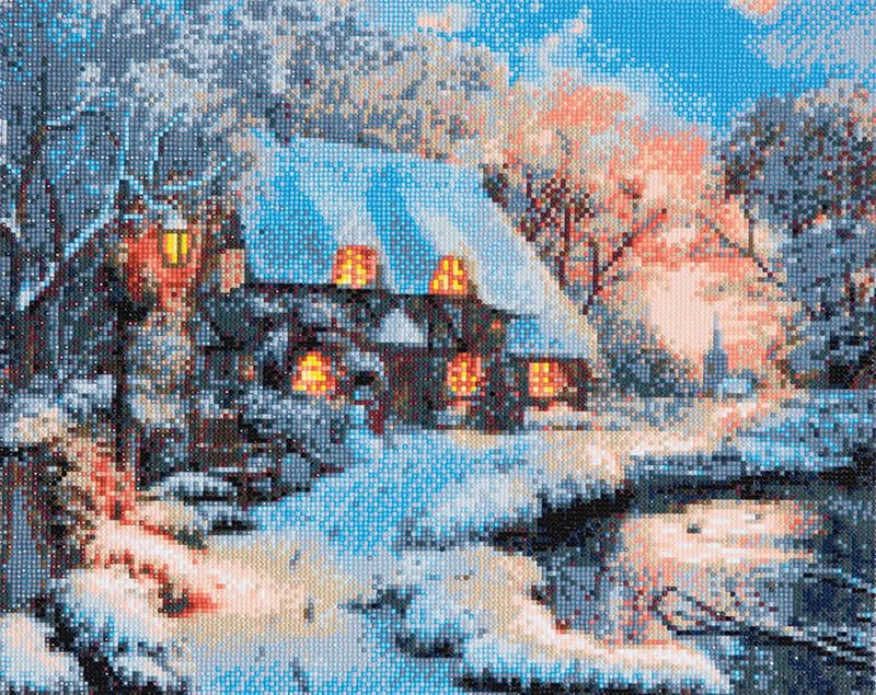 Craft Buddy - Crystal Art - Winter Cottage (40 x 50 cm)