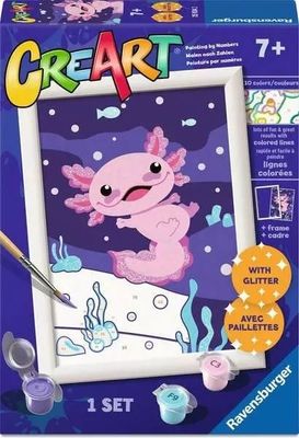 CreArt Peinture par numéros avec pierres  brillantes Axolotl