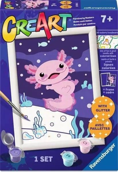 CreArt Peinture par numéros avec pierres  brillantes Axolotl