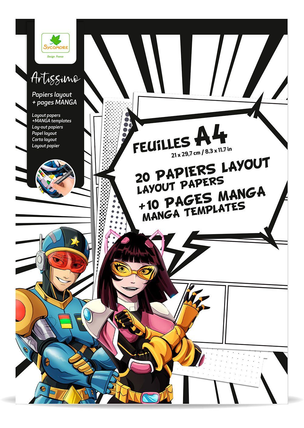 Artissimo - 30 Papier Layout et 10 pages manga