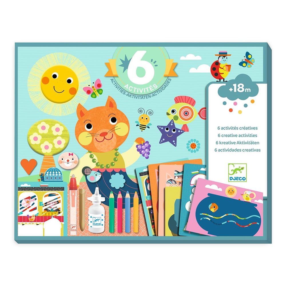 Djeco - 6 Activités Créatives - Le Chat Et Ses Amis