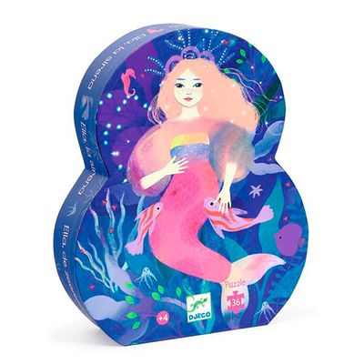 Djeco - Puzzle silhouette 36 - Ella, la sirène