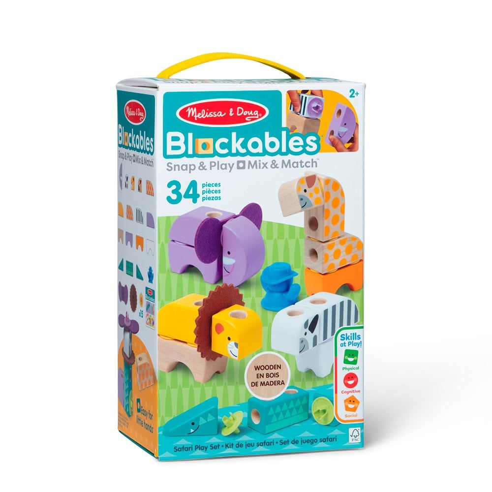 M&amp;D - Blockables - Kit de jeu safari - 34 Pièces